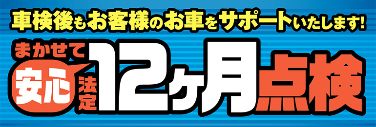 車検後もお客様のお車をサポート致します！12ヶ月点検